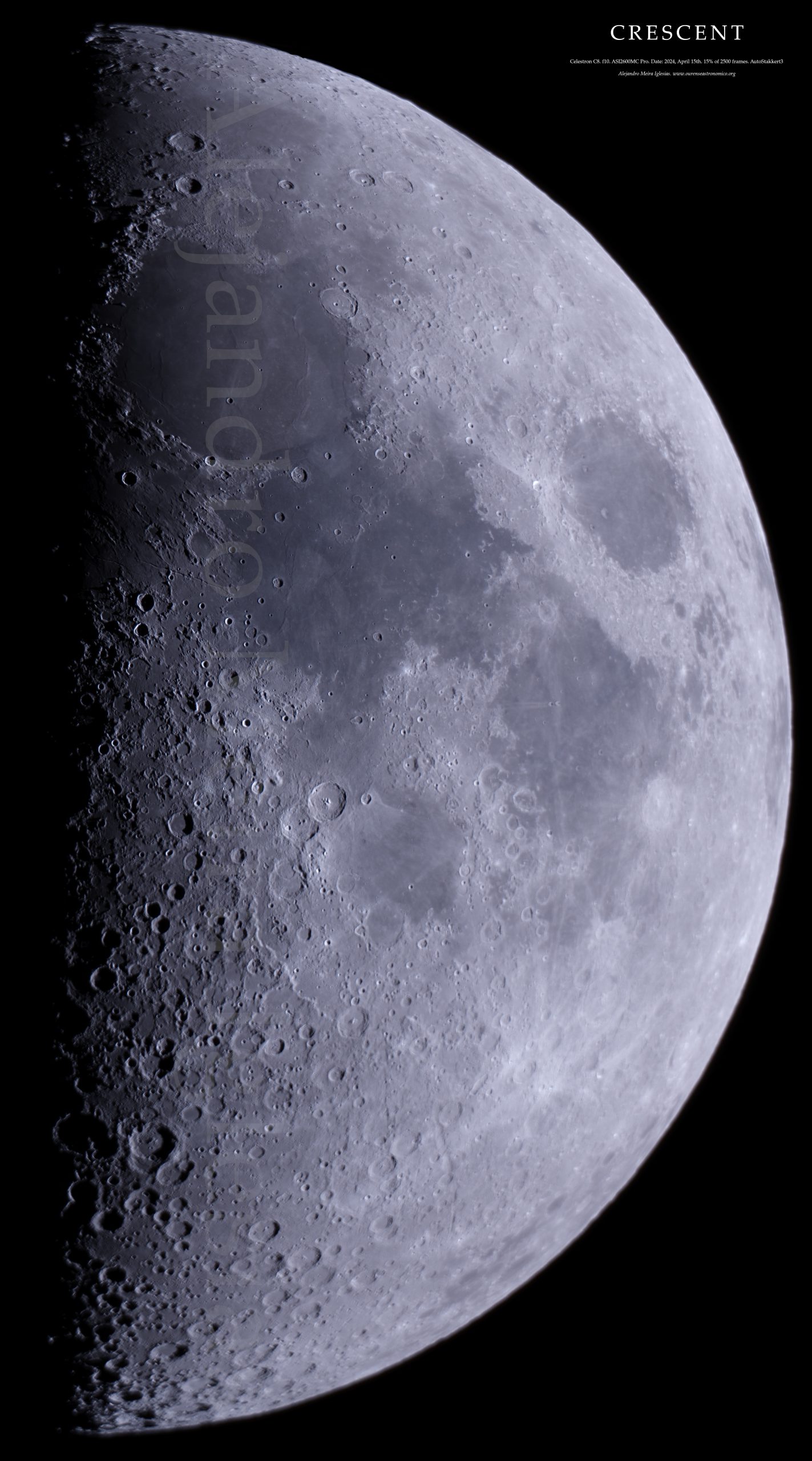 Imagen de la Luna en Cuarto Creciente